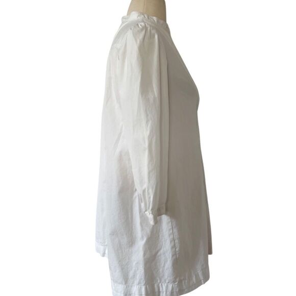 Burberry Brit Smocked 1/2 Button Down Pleated Peasant Blouse - Picture 3 of 7